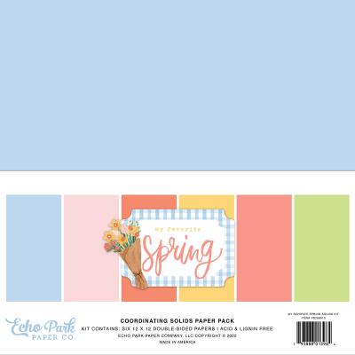 Echo Park My Favorite Spring Cardstock - Solids Kit